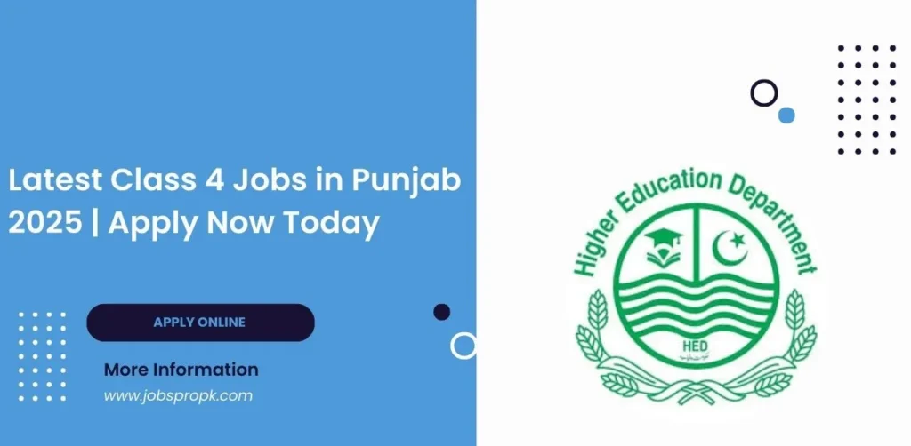 Image depicting various Class 4 jobs roles in Punjab, including positions like sweepers, naib qasid, attendants, electricians, laboratory attendants, and mali, highlighting employment opportunities in 2025.